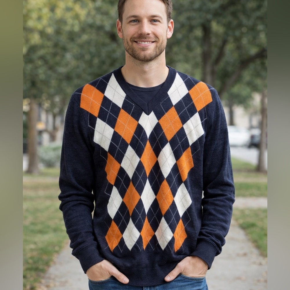 Galvin Green Sweater V Neck size Medium Men